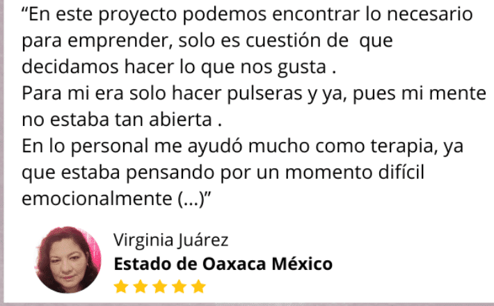 Tercer comentario positivo sobre el curso de bisutería