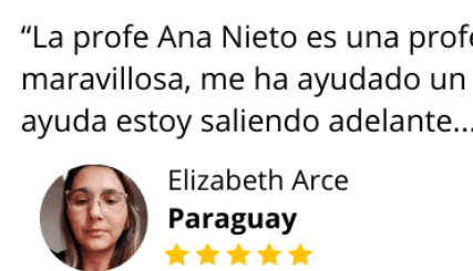 Comentario positivo de un estudiante del curso